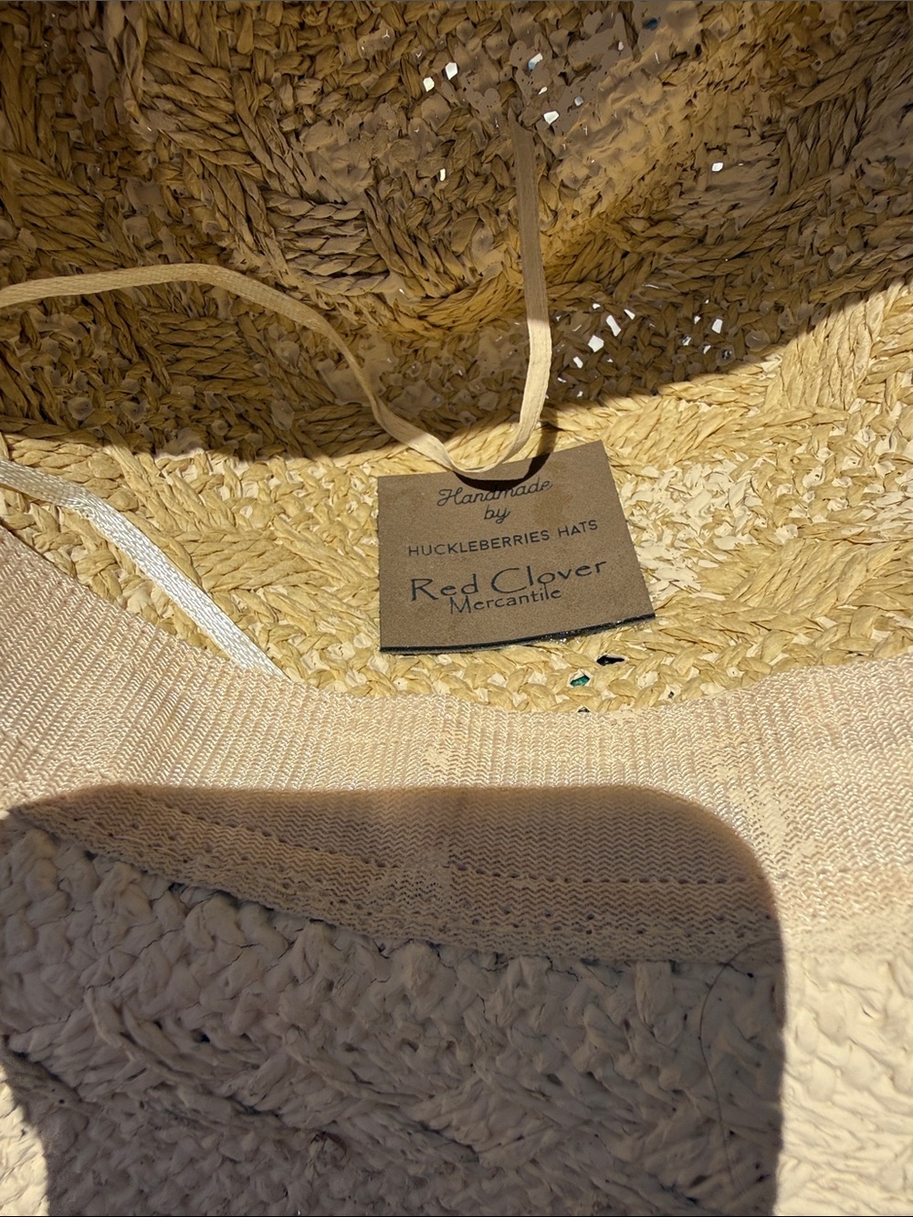 Custom straw cowboy hat w Peacock,feathers leather ,vintage cloth, card sheriff - Picture 14 of 17